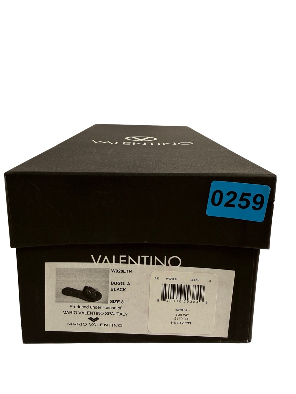 Valentino Black Leather Logo Slide Sandals - Picture 11 of 11